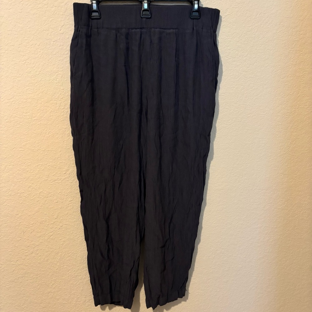 Ann Taylor Loft Outlet High Rise Straight Petite Gray Pants, Size Large
